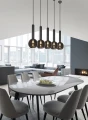 Lampa wisząca CLAYTON czarny mat | przydymiony 5xE27 Trio 310300532 | 4017807522471 noxbox lampynox www.lampynox.pl