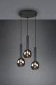 Lampa wisząca CLAYTON czarny mat | przydymiony 3xE27 Trio 310390332 | 4017807522488 noxbox lampynox www.lampynox.pl