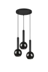 CLAYTON czarny mat | przydymiony 3xE27 Lampa wisząca