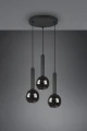 Lampa wisząca CLAYTON czarny mat | przydymiony 3xE27 Trio 310390332 | 4017807522488 noxbox lampynox www.lampynox.pl