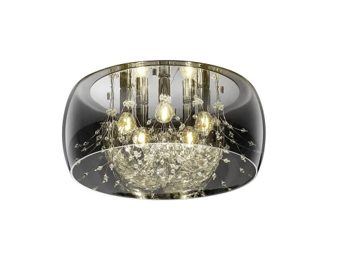 Lampa sufitowa CRYSTEL chrom ⌀50cm. 5xE14 Trio 616700506 | 4017807541700 noxbox lampynox www.lampynox.pl