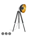 Trio Liege Lampka stojąca podłogowa / Kolor czarny/ drewno/metal   407800132 4017807303216 noxbox lampynox www.lampynox.pl