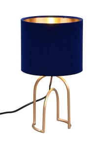 GRACE niebieski | złoty E14 Lampka stołowa