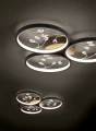 Lampa sufitowa ściemnialna GROOVY czarny mat LED 3 step dim 30W 3000K Trio 642110332 | 4017807541816 noxbox lampynox www.lampynox.pl