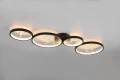 Lampa sufitowa ściemnialna GROOVY czarny mat LED 3 step dim 37W 3000K Trio 642110432 | 4017807541885 noxbox lampynox www.lampynox.pl
