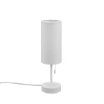 JARO biały mat USB E27 Lampka stołowa z ładowarką USB