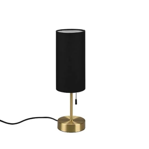 JARO mosiądz mat USB E27 Lampka stołowa z ładowarką USB