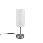 JARO nikiel mat USB E27 Lampka stołowa z ładowarką USB