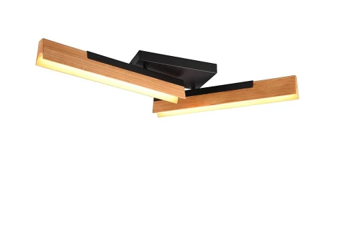 Lampa sufitowa regulowana ściemnialna KERALA czarny mat | brąz LED 3 step dim. 2x12,5W 3000K Trio 641610232 | 4017807542431 noxbox lampynox www.lampynox.pl