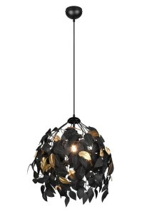 LEAVY czarny | złoty Ø 38cm. E27 Lampa wisząca