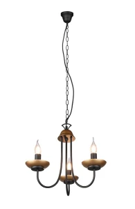 LIVIA czarny mat | miedź Ø46cm. 3xE14 Lampa wisząca