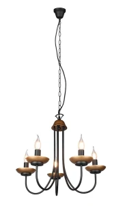 LIVIA czarny mat | miedź Ø57cm. 5xE14 Lampa wisząca