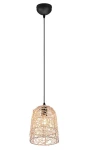 LOVIS czarny | beż rattan E27 Lampa wisząca