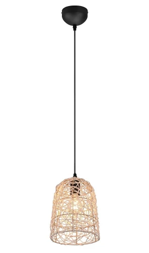 Lampa wisząca LOVIS czarny | beż rattan E27 RL R31141036 | 4017807539424 noxbox lampynox www.lampynox.pl