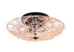 LOVIS czarny | beż rattan 2xE27 Lampa sufitowa
