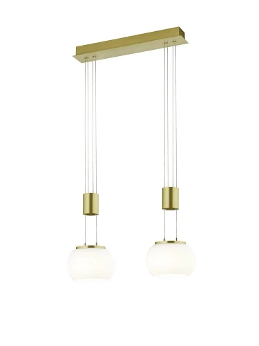 Lampa wisząca MADISON mosiądz mat LED 3 step dim  2x8W 3000K Trio 342010208 | 4017807542134 noxbox lampynox www.lampynox.pl
