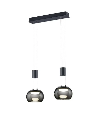 Lampa wisząca MADISON czarny mat LED 3 step dim  2x8W 3000K Trio 342010232 | 4017807542127 noxbox lampynox www.lampynox.pl