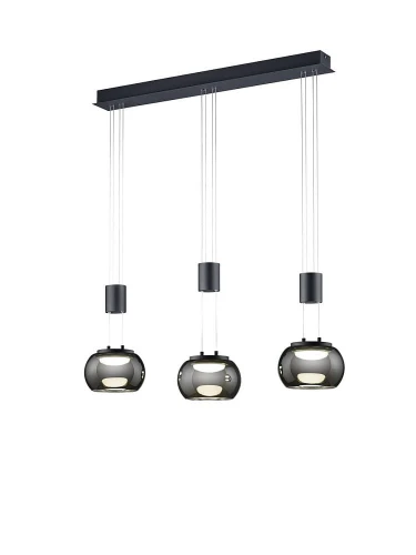 Lampa wisząca MADISON czarny mat LED 3 step dim 3x8W 3000K Trio 342010332 | 4017807542172 noxbox lampynox www.lampynox.pl