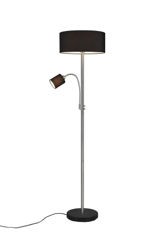 Lampa podłogowa stojąca MOTEL nikiel mat | czarny E27 | E14 snake Trio 416900207 | 4017807541724 noxbox lampynox www.lampynox.pl