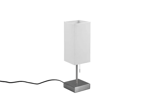 Lampka stołowa z ładowarką OLE nikiel mat | biały E27 gniazdo ładujące USB RL R51061007 | 4017807538564 noxbox lampynox www.lampynox.pl