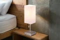 Lampka stołowa z ładowarką OLE nikiel mat | biały E27 gniazdo ładujące USB RL R51061007 | 4017807538564 noxbox lampynox www.lampynox.pl