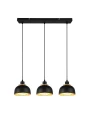 Lampa wisząca potrójna PUNCH czarny mat | złoty 3xE27 RL R30813032 | 4017807537468 noxbox lampynox www.lampynox.pl