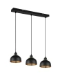 Lampa wisząca potrójna PUNCH czarny mat | złoty 3xE27 RL R30813032 | 4017807537468 noxbox lampynox www.lampynox.pl