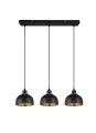 Lampa wisząca potrójna PUNCH czarny mat | złoty 3xE27 RL R30813032 | 4017807537468 noxbox lampynox www.lampynox.pl