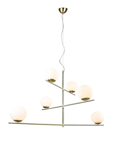 Lampa wisząca regulowana PURE mosiądz mat 6xE14 Trio 302000608 | 4017807522778 noxbox lampynox www.lampynox.pl