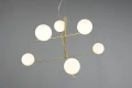 Lampa wisząca regulowana PURE mosiądz mat 6xE14 Trio 302000608 | 4017807522778 noxbox lampynox www.lampynox.pl