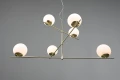 Lampa wisząca regulowana PURE mosiądz mat 6xE14 Trio 302000608 | 4017807522778 noxbox lampynox www.lampynox.pl