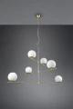 Lampa wisząca regulowana PURE mosiądz mat 6xE14 Trio 302000608 | 4017807522778 noxbox lampynox www.lampynox.pl