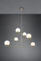 Lampa wisząca regulowana PURE mosiądz mat 6xE14 Trio 302000608 | 4017807522778 noxbox lampynox www.lampynox.pl