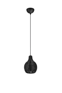 SPROUT czarny rattan Ø17cm. E14 Lampa wisząca