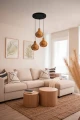 Lampa wisząca SPROUT brązowy rattan Ø39cm. 3xE14 RL R31293336 | 4017807541564 noxbox lampynox www.lampynox.pl