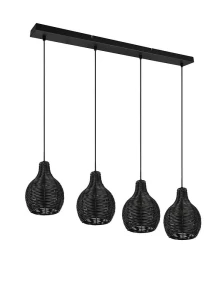 SPROUT czarny rattan 3xE14 Lampa wisząca