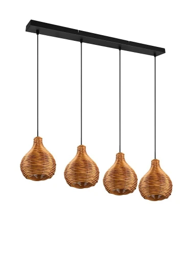 Lampa wisząca SPROUT brązowy rattan 3xE14 RL R31294036 | 4017807541601 noxbox lampynox www.lampynox.pl