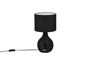 SPROUT czarny rattan E27 Lampka stołowa