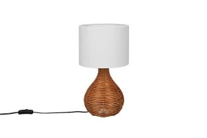 SPROUT brązowy rattan E27 Lampka stołowa
