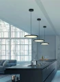 Lampa wisząca ściemnialna TRAY czarny mat Ø40cm. LED dim. 29W 3000K Trio 340910132 | 4017807537970 noxbox lampynox www.lampynox.pl