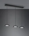 Lampa wisząca ściemnialna TRAY czarny mat LED dim. 3x10W 3000K Trio 340910332 | 4017807538106 noxbox lampynox www.lampynox.pl