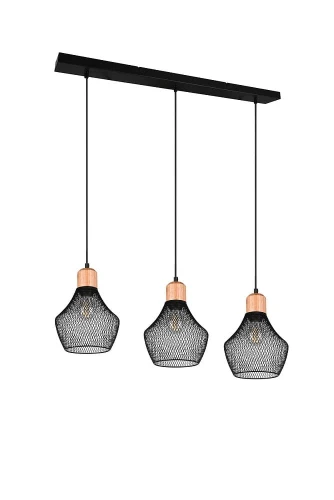 Lampa wisząca VALERIA czarny mat 3xE27 RL R31283032 | 4017807541267 noxbox lampynox www.lampynox.pl