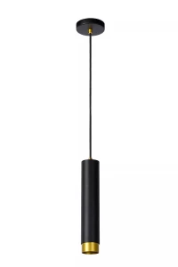 FLORIS czarny | matowe złoto - mosiądz Ø 6cm. GU10 Lampa wisząca