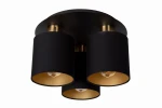 FUDRAL czarny | matowe złoto - mosiądz Ø 37cm. 3xE27 Lampa sufitowa