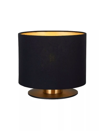 Lampa stołowa FUDRAL czarny | matowe złoto - mosiądz Ø 20cm. E27 Lucide 74515/81/30 | 5411212741059 noxbox lampynox www.lampynox.pl