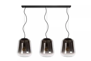 GLORIO szary przydymiony | czarny 3xE27 Lampa wisząca