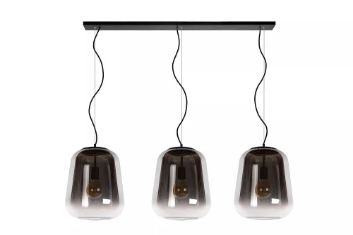 Lampa wisząca GLORIO szary przydymiony | czarny 3xE27 Lucide 25402/03/65 | 5411212251015 noxbox lampynox www.lampynox.pl