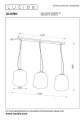 Lampa wisząca GLORIO szary przydymiony | czarny 3xE27 Lucide 25402/03/65 | 5411212251015 noxbox lampynox www.lampynox.pl
