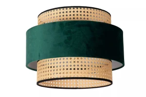 JAVOR zielony | beżowy rattan Ø 38cm. E27 Lampa sufitowa