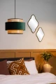 Lampa wisząca JAVOR zielony | beżowy rattan Ø 38cm. E27 Lucide 34439/38/33 | 5411212343543 noxbox lampynox www.lampynox.pl